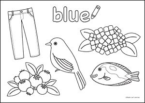 Blue coloring worksheet color worksheets preschool colors color blue activities
