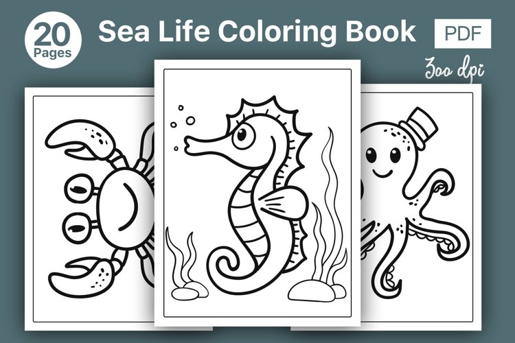 Sea life coloring book for kids kdp coloring