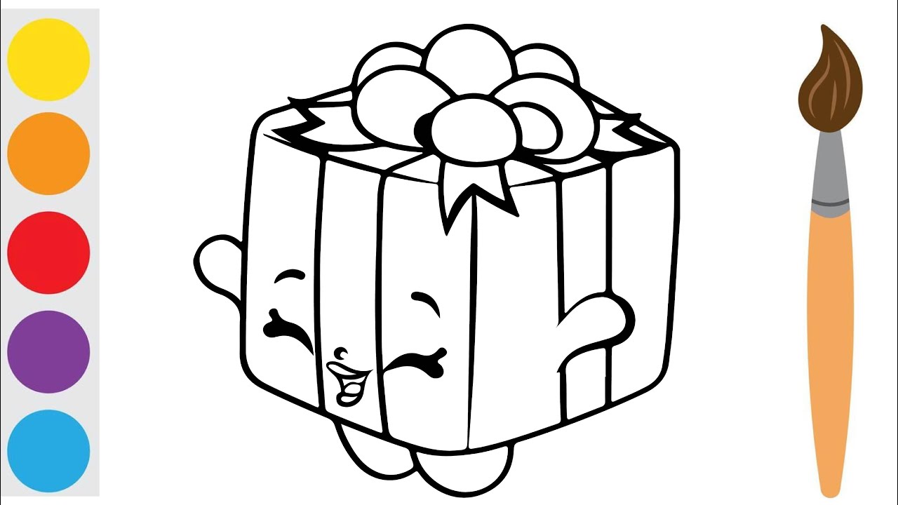 Lets color the gift box coloring pages for kids improve childrens creativity