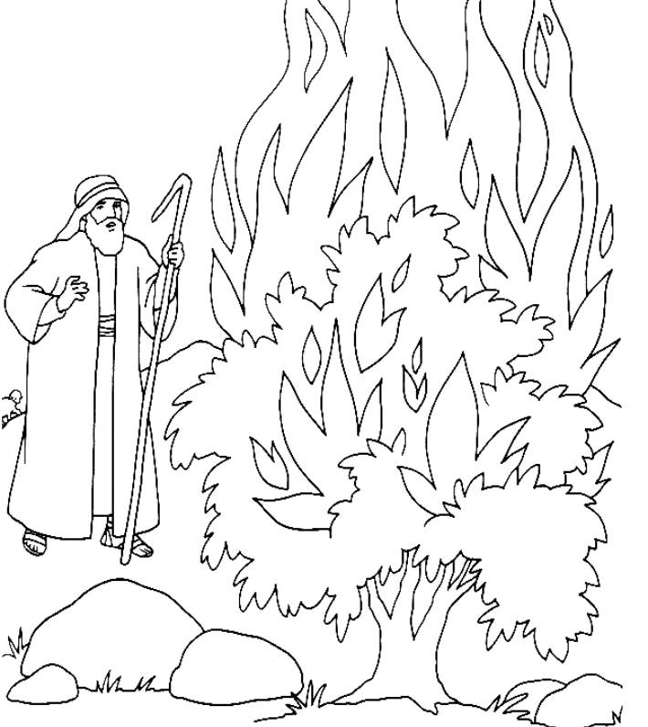 Burning bush coloring page