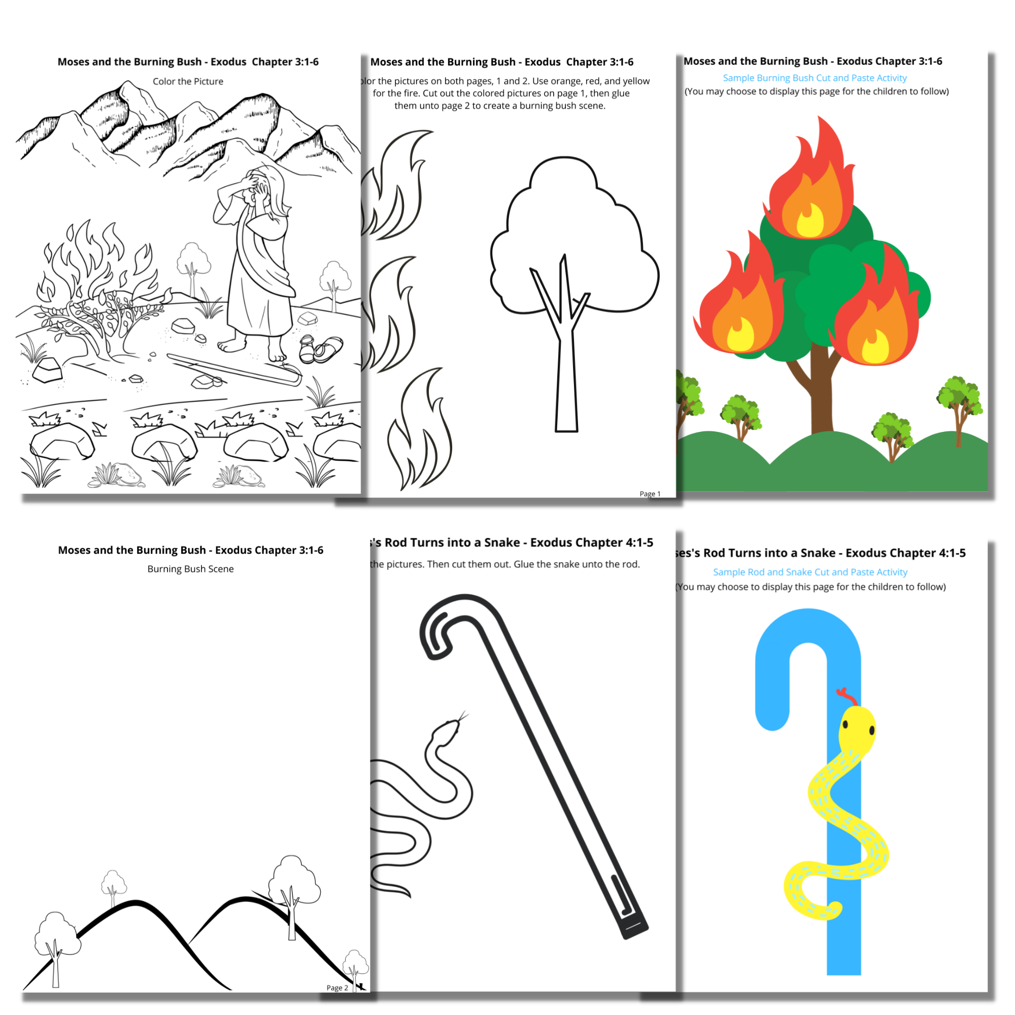 Moses and the burning bush coloring pages â moses craft activities â at home with zan printables