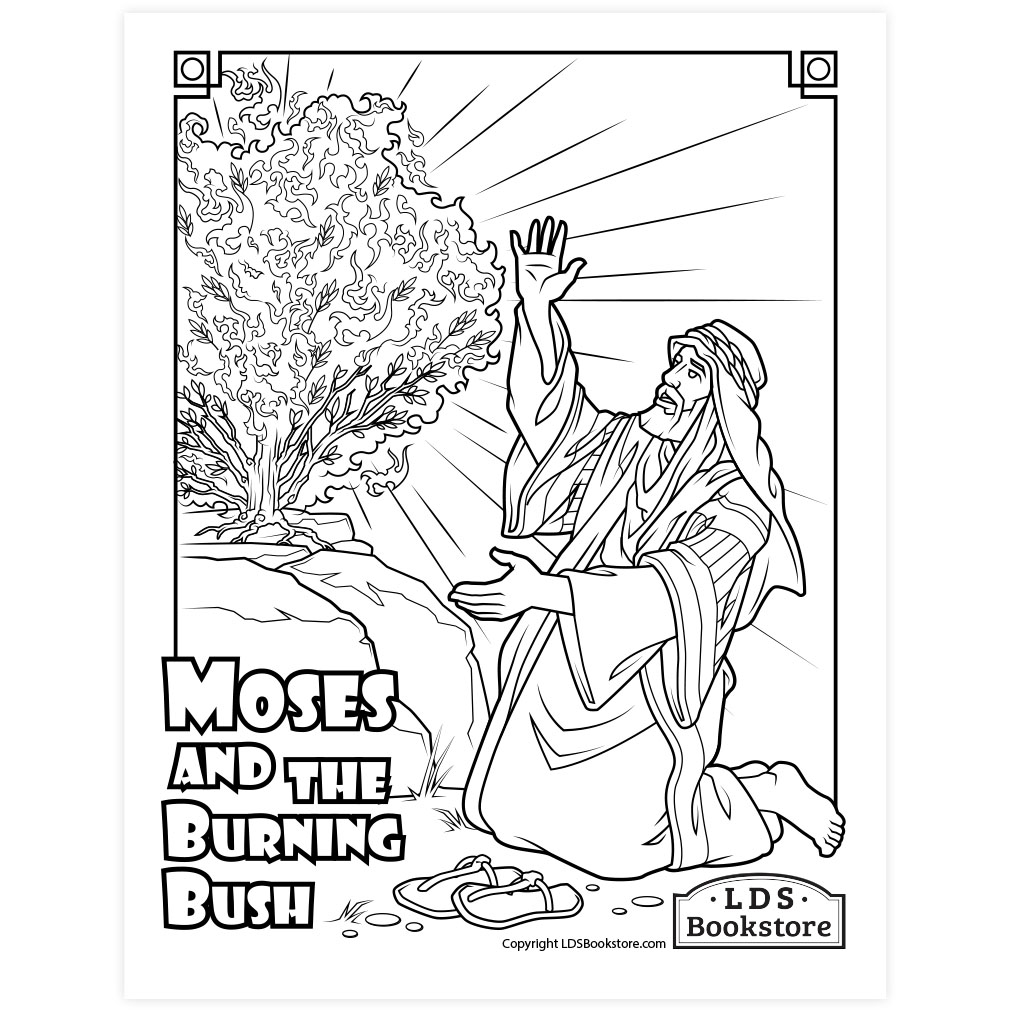 Moses and and the burning bush coloring page