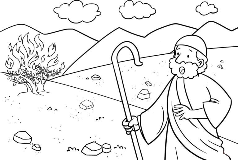 The burning bush craft coloring pages