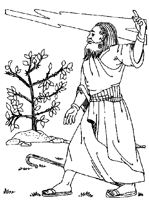 The burning bush online coloring page