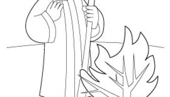 Coloring page moses and the burning bush