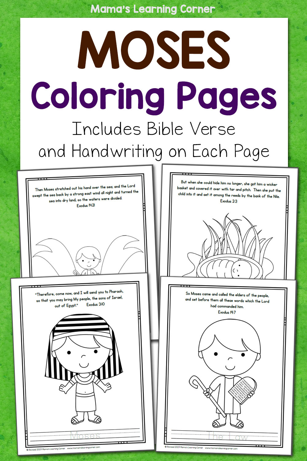 Moses bible coloring pages