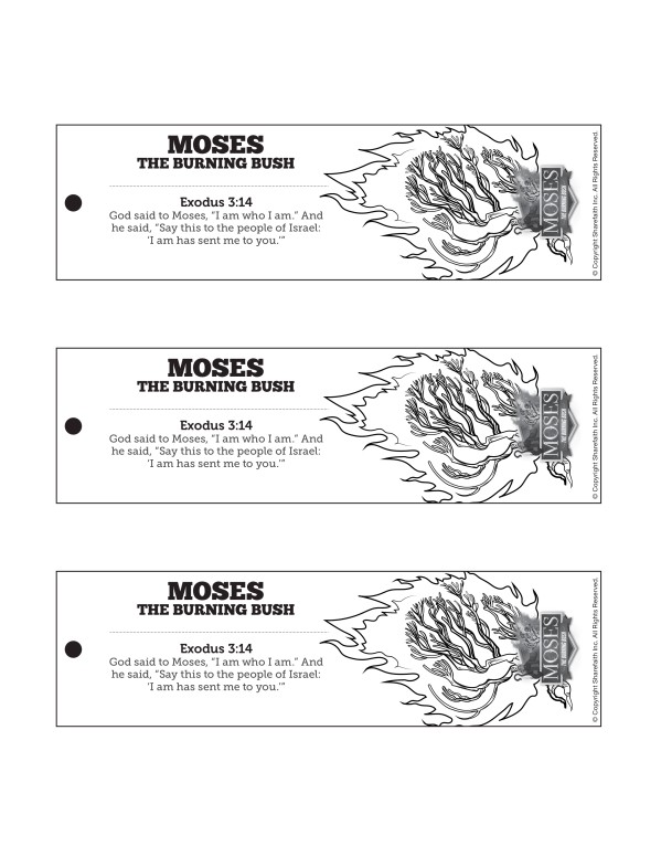 Exodus moses and the burning bush sunday school coloring pages clover media