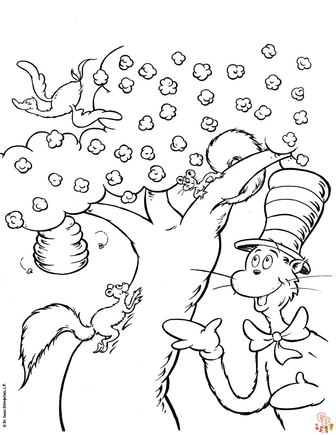 Free printable dr seuss coloring pages for kids