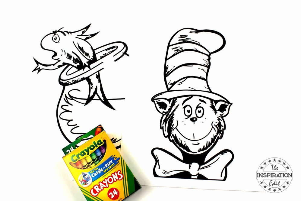 Free cat in the hat coloring pages