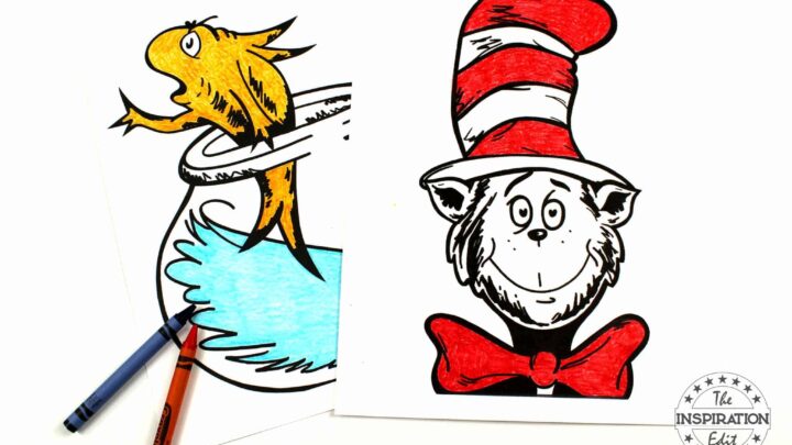 Free cat in the hat coloring pages