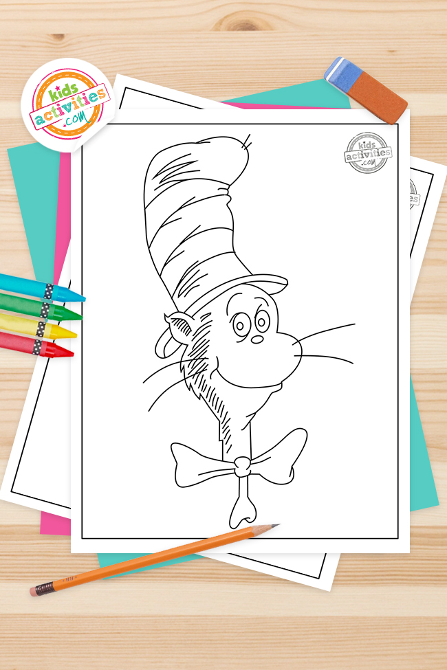 Fun free printable cat in the hat coloring pages kids activities blog