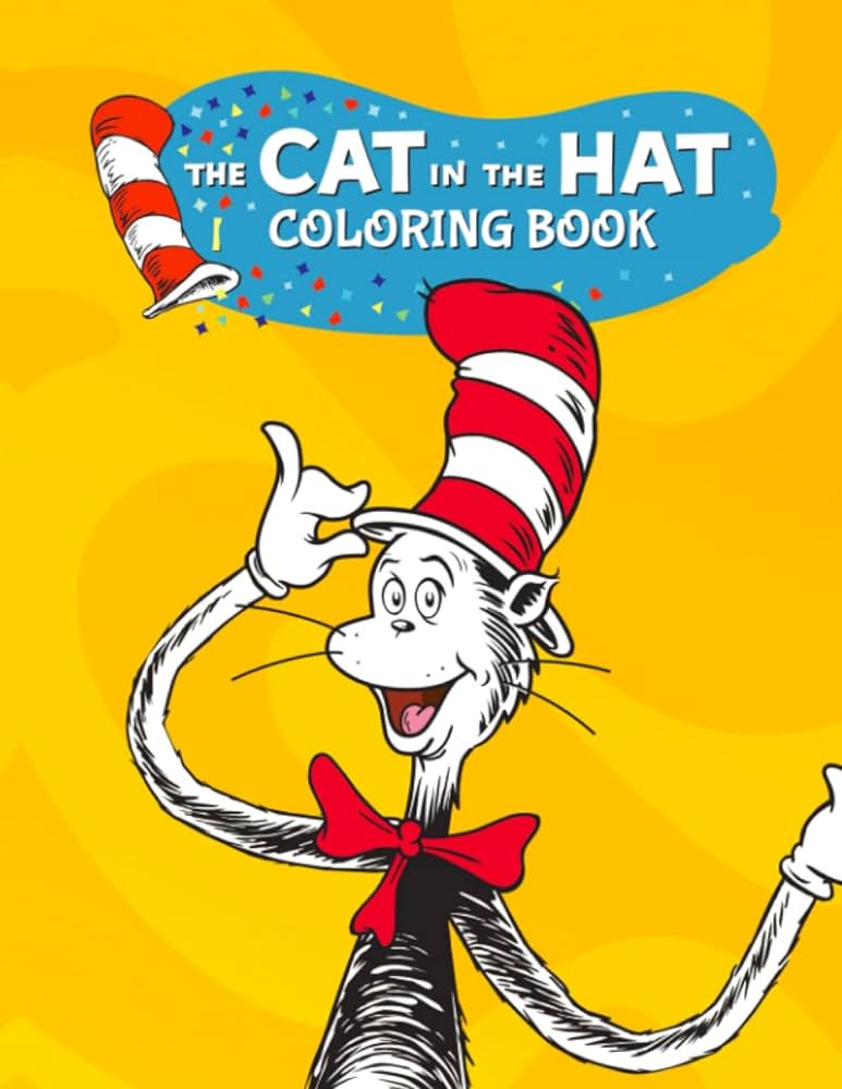 Cat in hat coloring book for kids a perfect coloring book with coloring pages for all fans who want to relax and have fun tdesign friday books