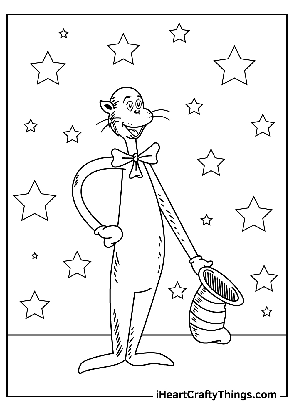 Cat in the hat coloring pages free printables