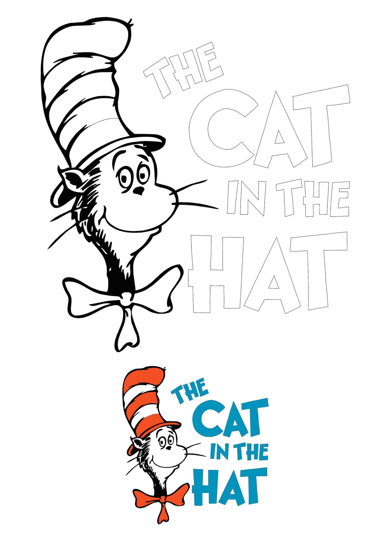 Dr seuss cat in the hat coloring pages