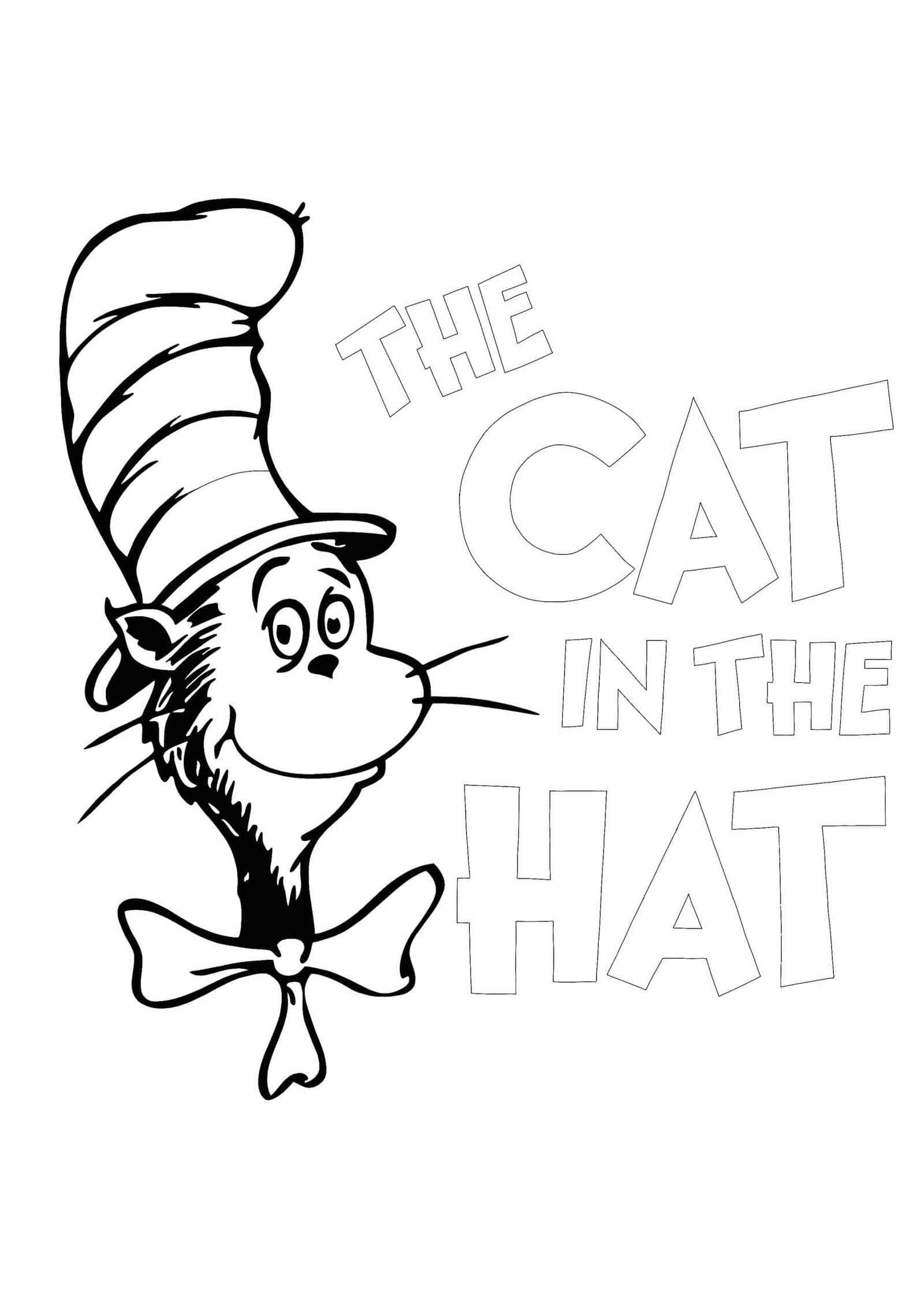 Dr seuss cat in the hat coloring pages