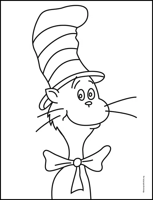 How to draw the cat in the hat