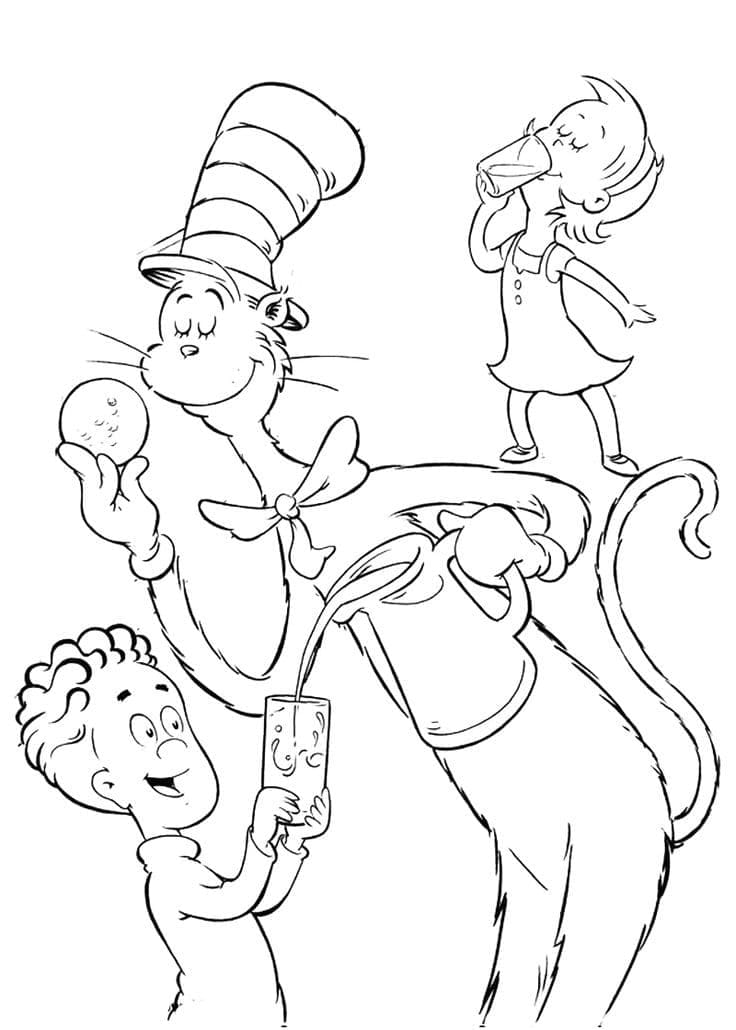 Cat in the hat coloring pages