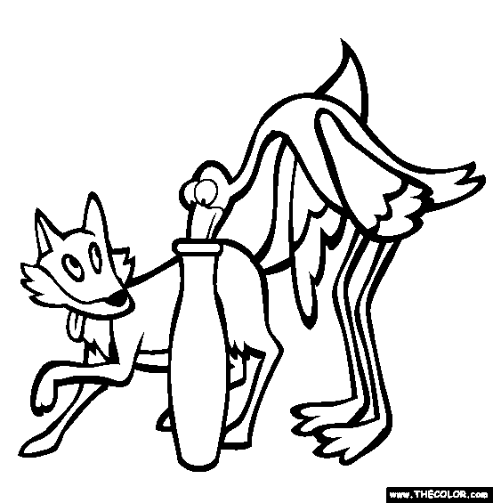 The fox and the stork online coloring page online coloring pages coloring pages online coloring