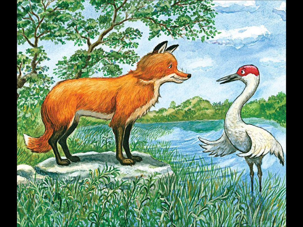 Slide the fox and the crane a fable by aesop