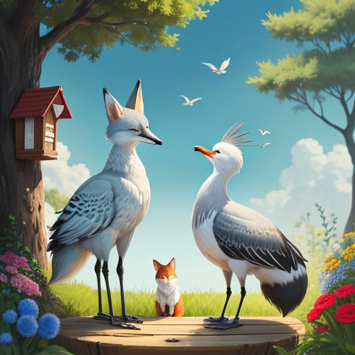 The clever fox and the gracious crane