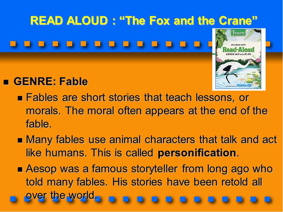 Read aloud âthe fox and the craneâ