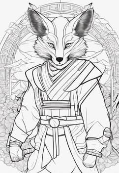 Samurai animals coloring book