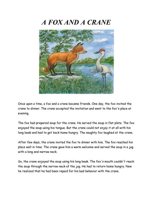 A fox and a crane pdf