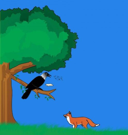 The fox and the crow a very short story for kids with pictures short stories for kids very short stories picture story for kids