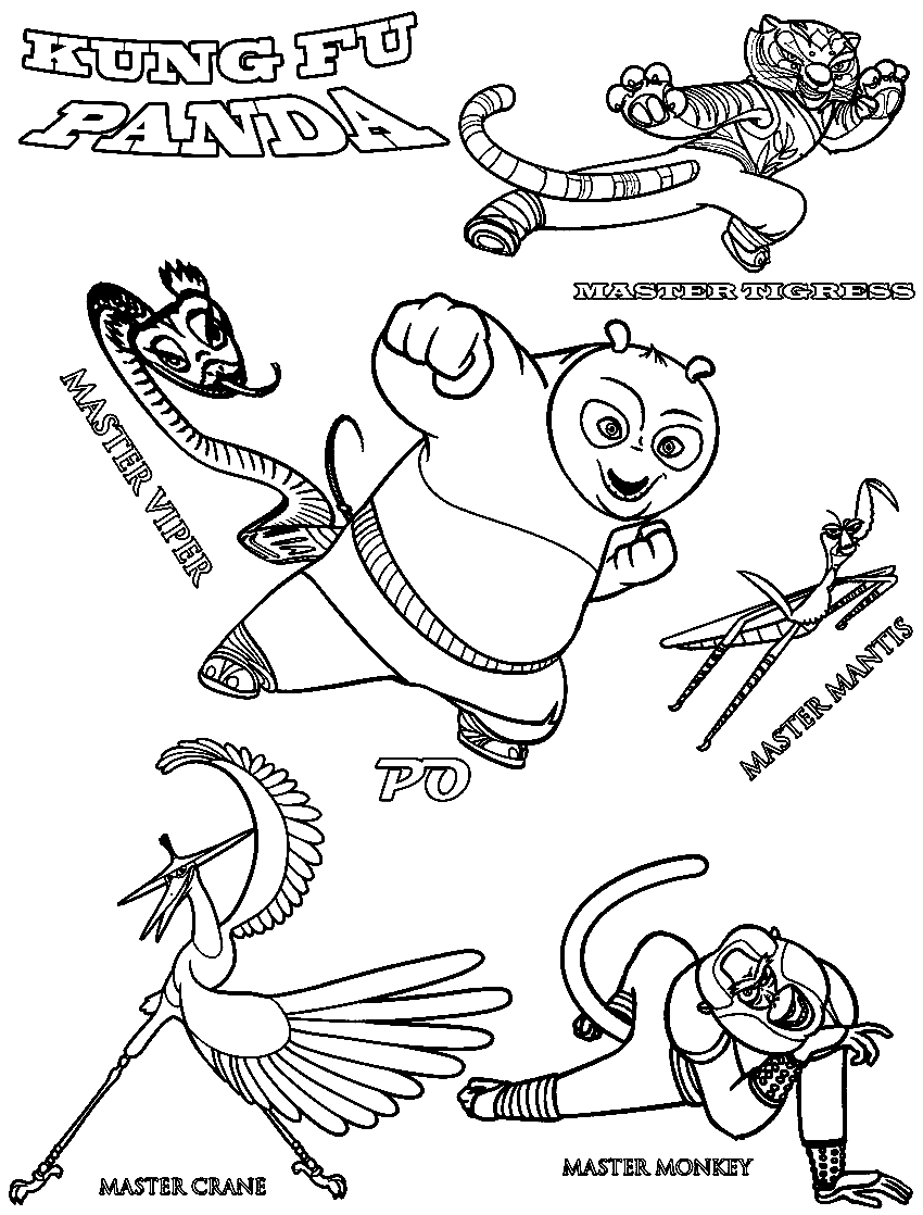 Kung fu panda coloring pages printable for free download