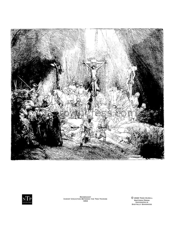 Printable coloring page crucifixion of christ by rembrandt â naptown press