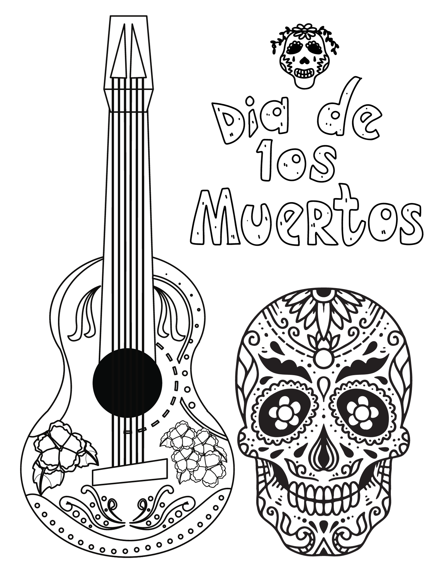 Celebrate loved ones with these day of the dead coloring pages