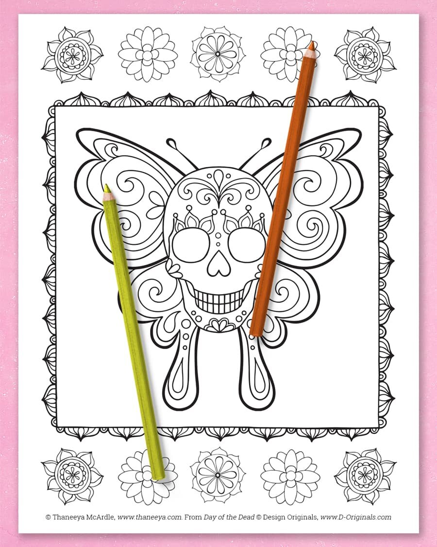 Day of the dead coloring book by mcardle â