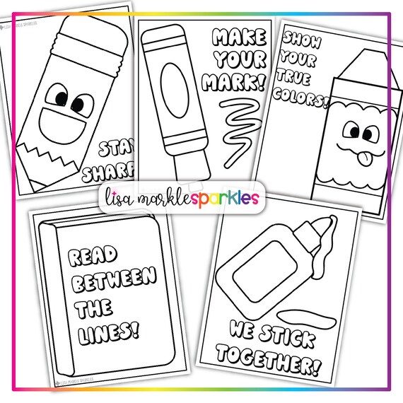 First day of back to school coloring book pages sheets printable pdf for kids student gift idea