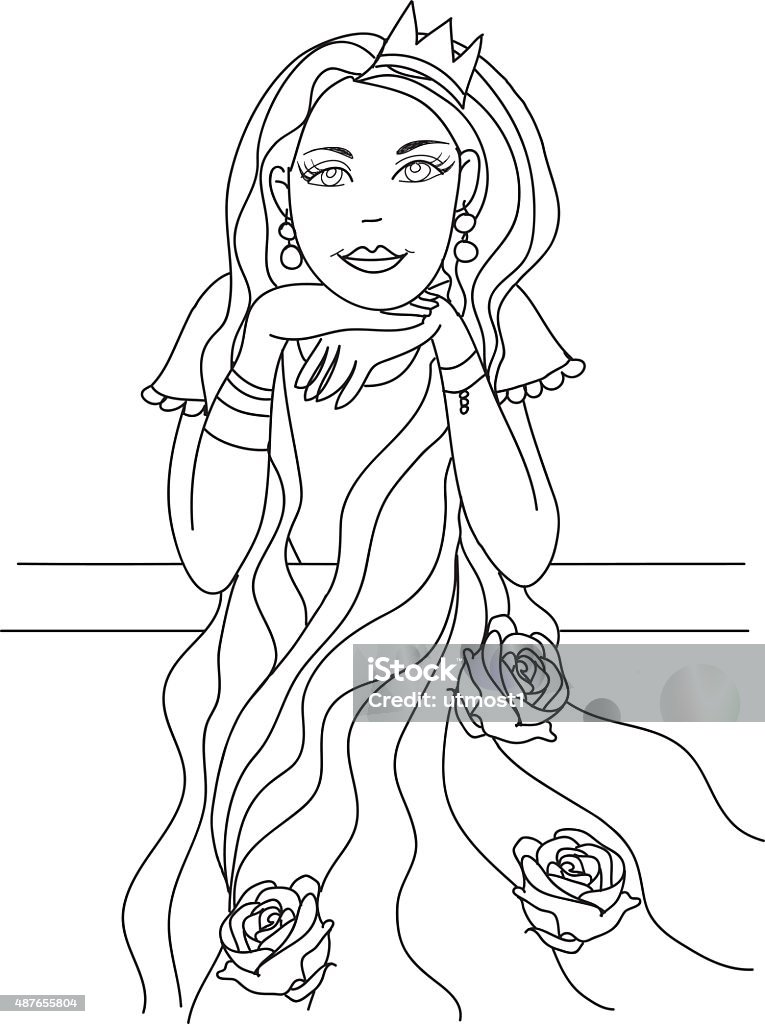 Princess coloring page for kids