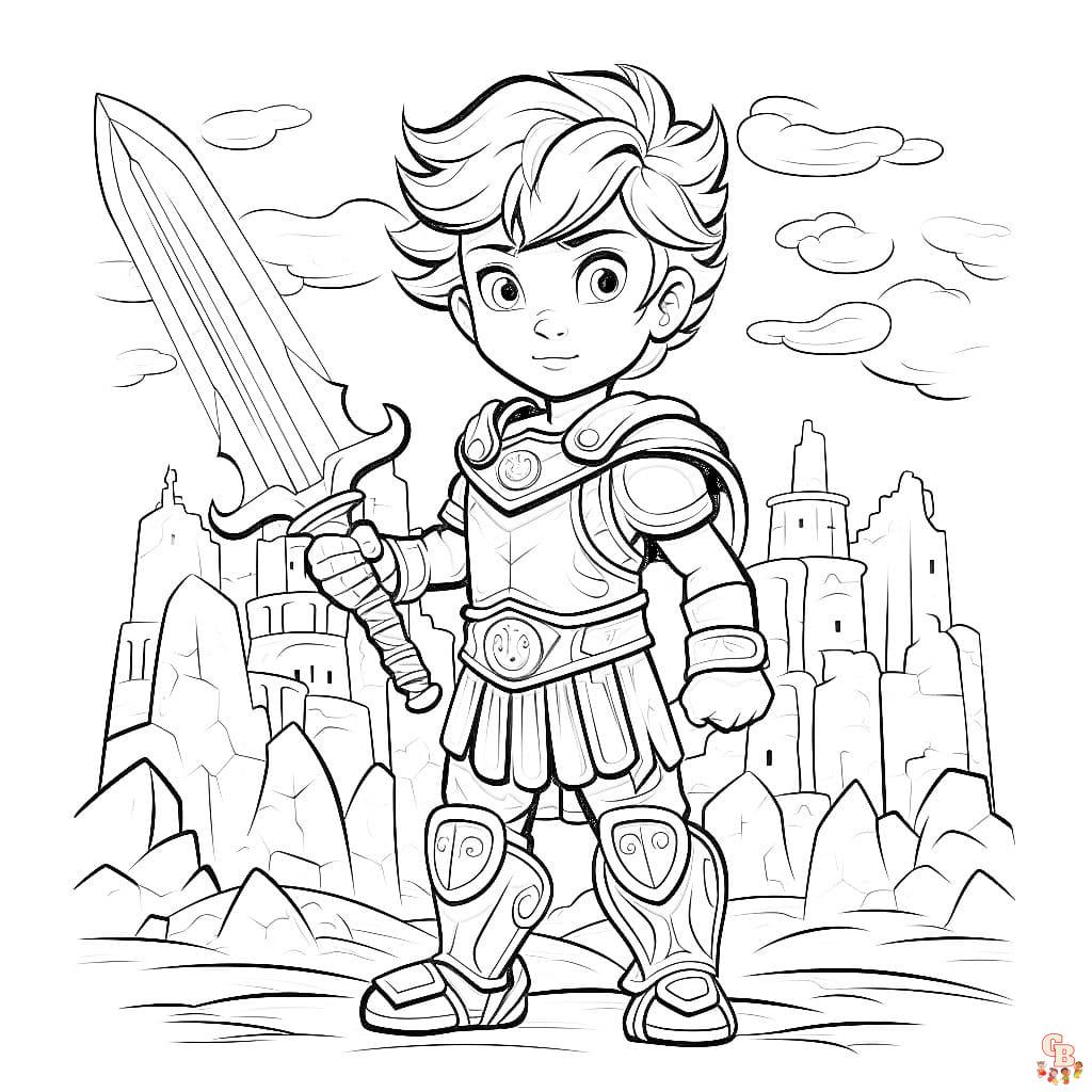 Printable warrior coloring pages free for kids and adults