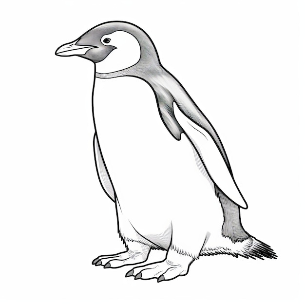 Premium ai image penguin outline coloring page for children