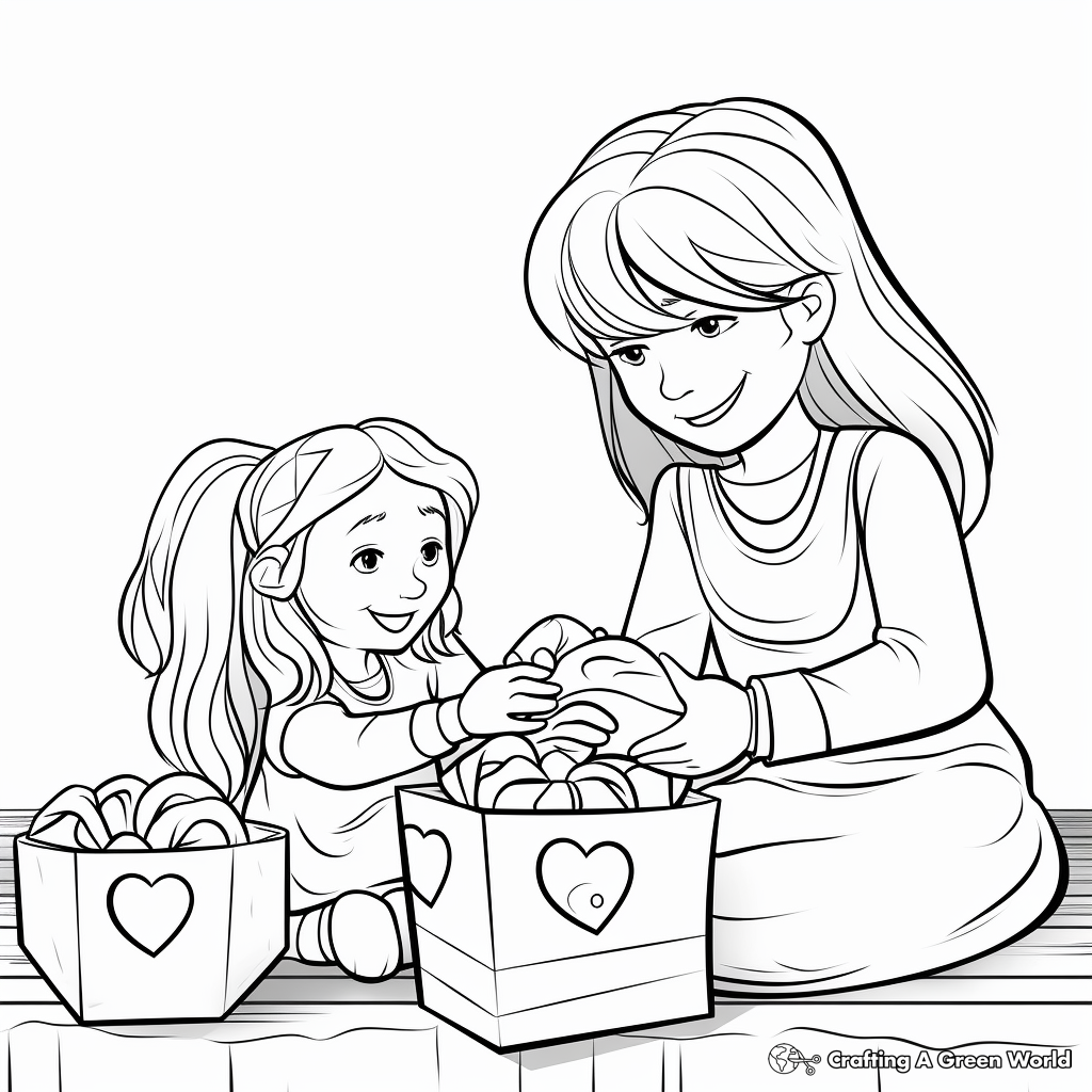 Giving coloring pages