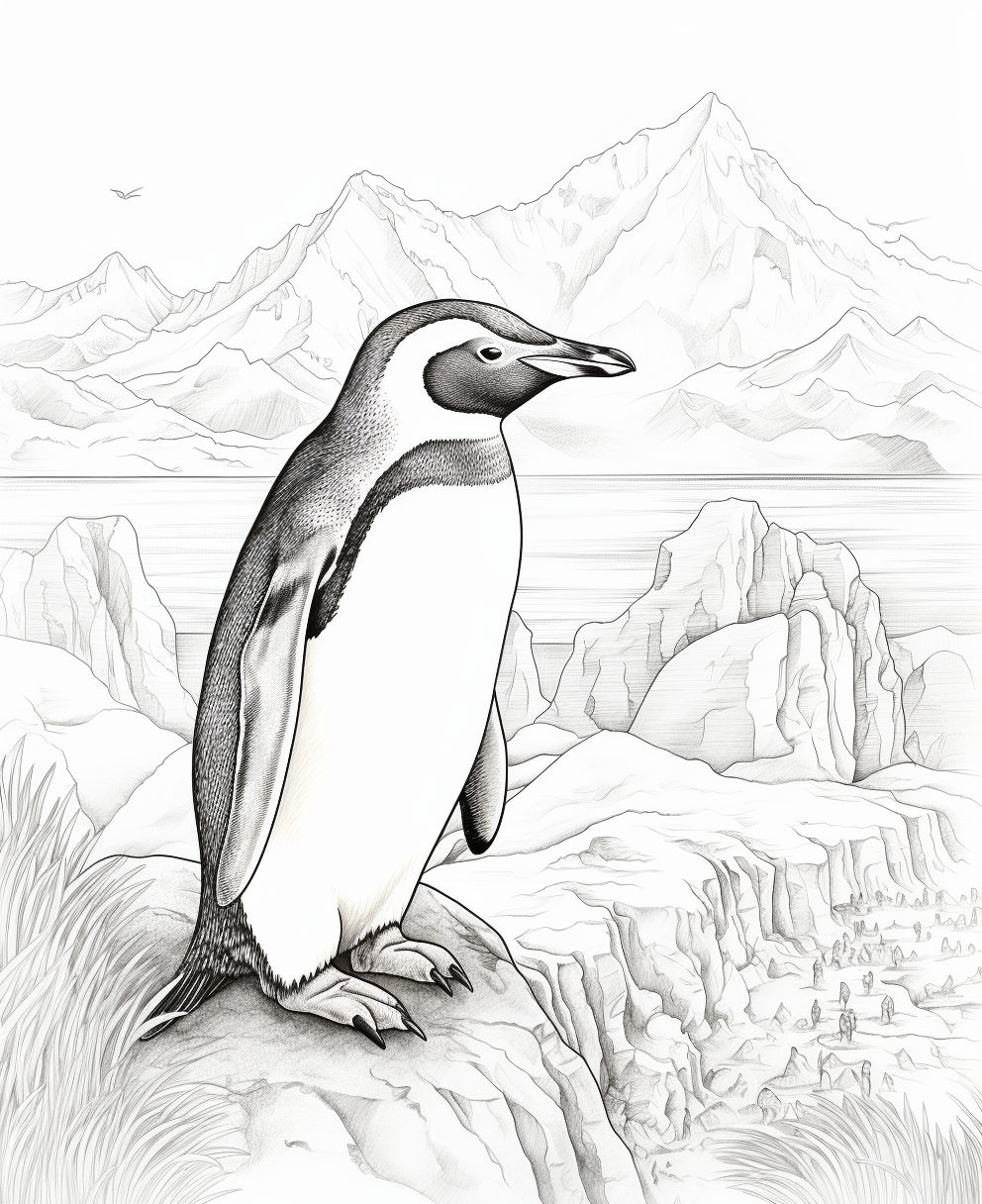 Penguin coloring book for children coloring pages