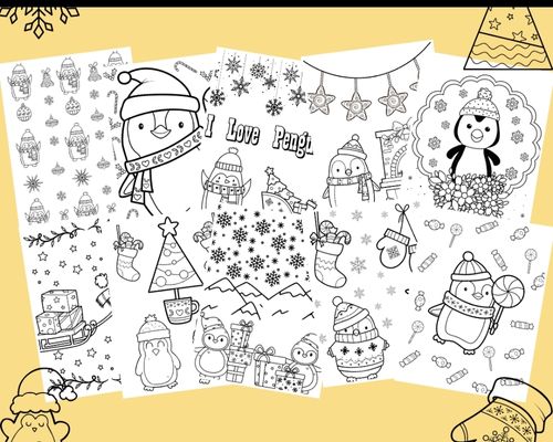 Cute penguin coloring pages