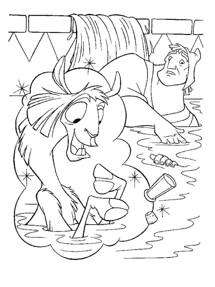 Emperors new groove coloring pages