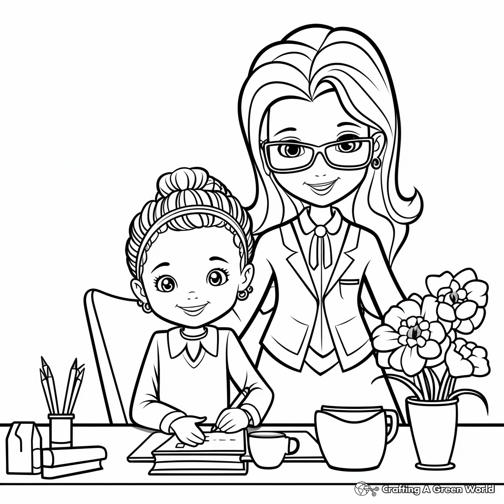 Administrative professionals day coloring pages