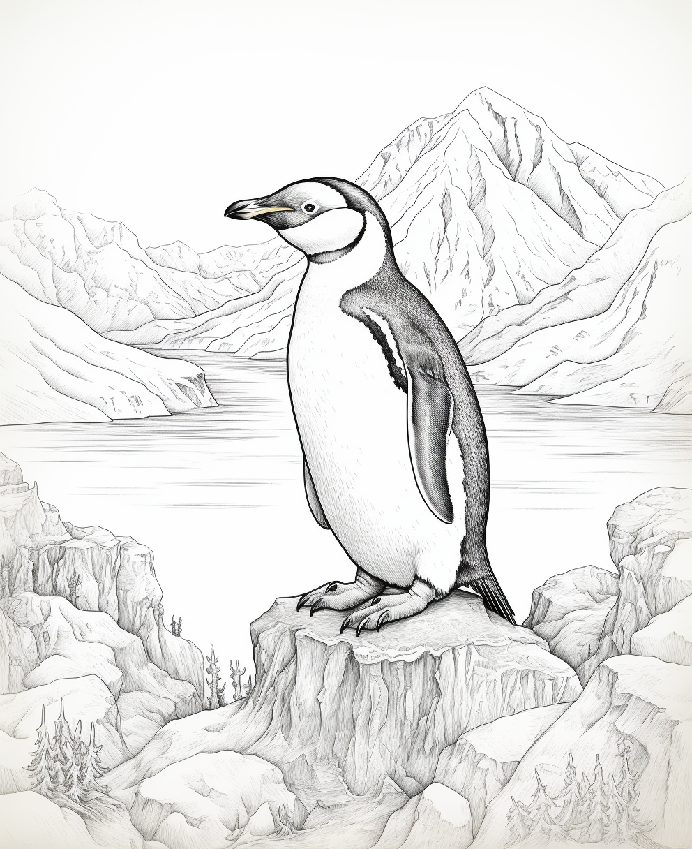 Penguin coloring book for children coloring pages