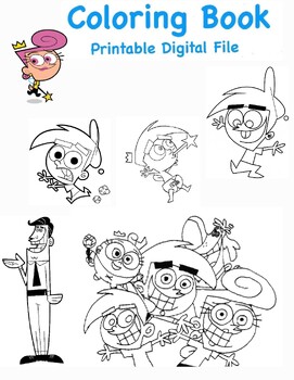 Fairly odd parents coloring pages printable wanda cosmo coloring pages