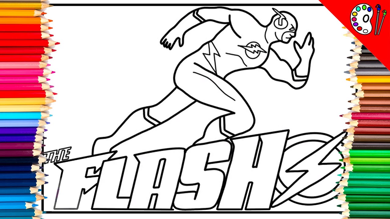 Coloring pages of flash for kids toddler and adult the flash superhero lets color together