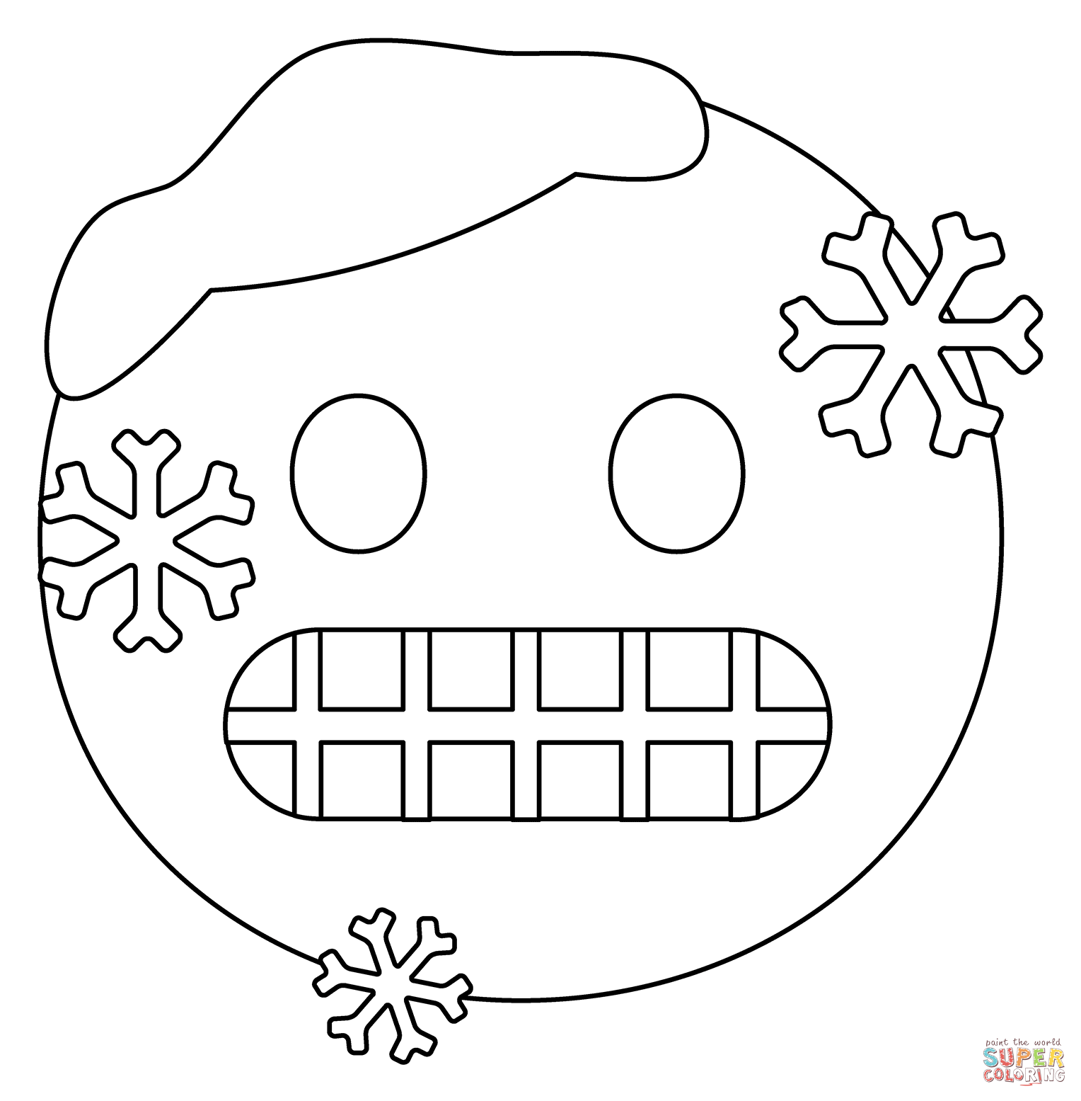 Cold face emoji coloring page free printable coloring pages