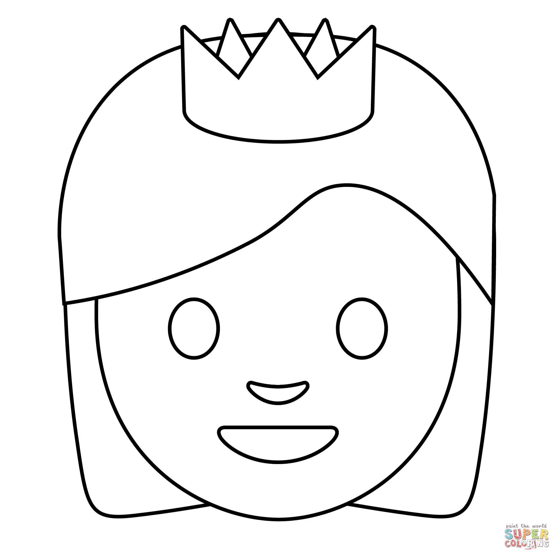 Princess emoji coloring page free printable coloring pages