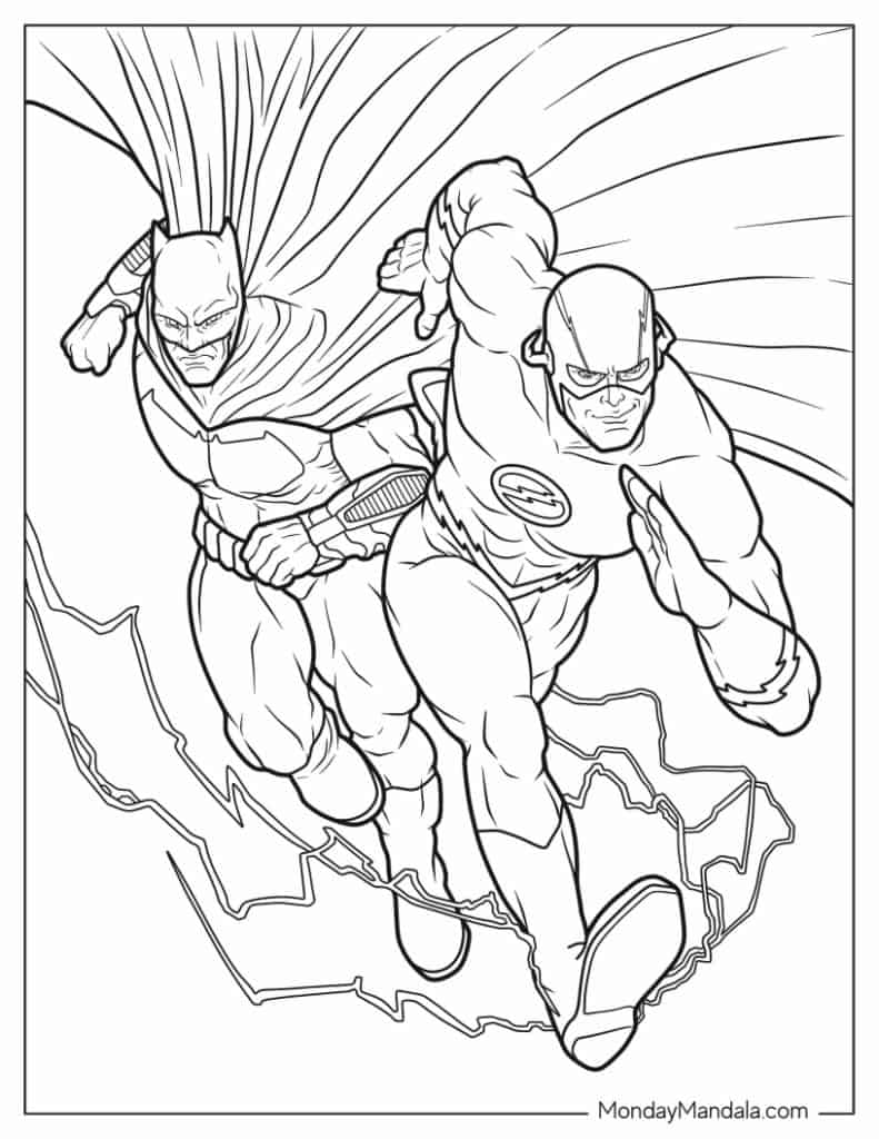 Flash coloring pages free pdf printables