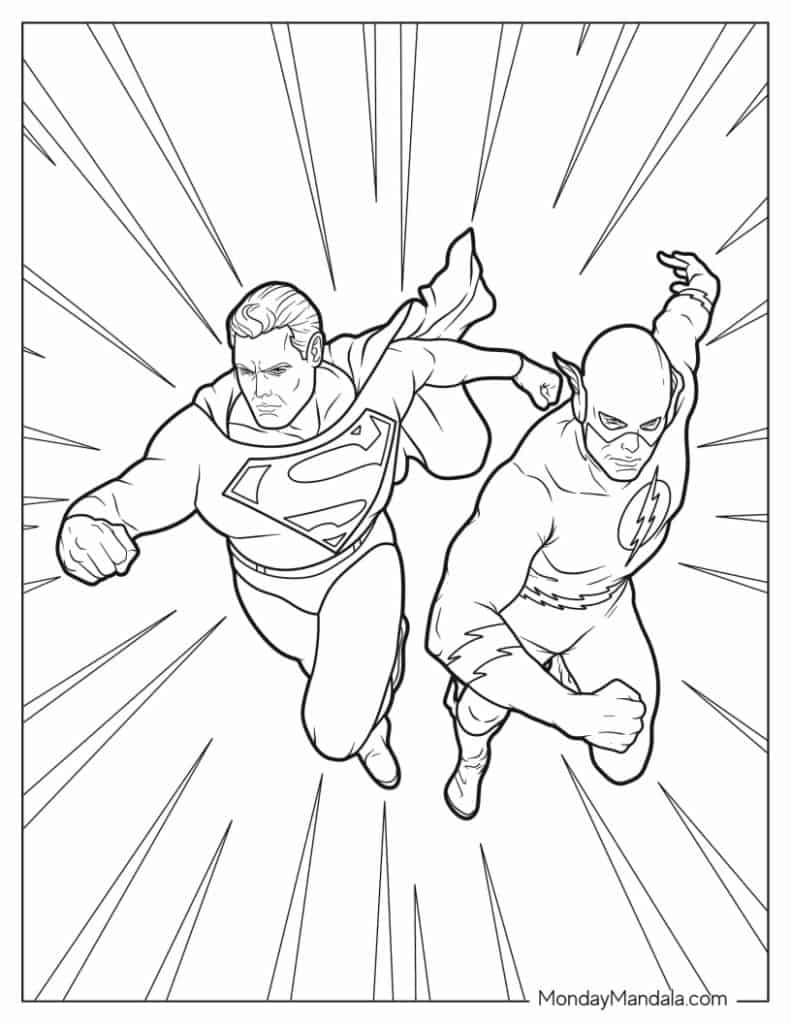 Flash coloring pages free pdf printables