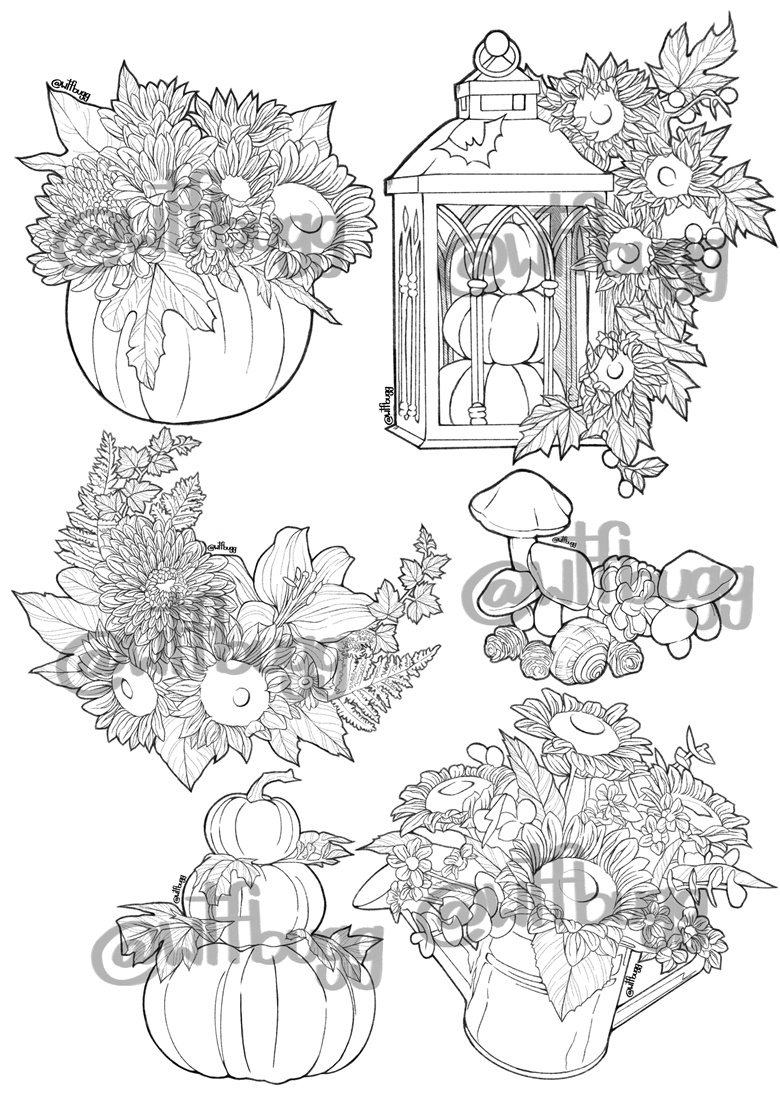 Fall coloring page