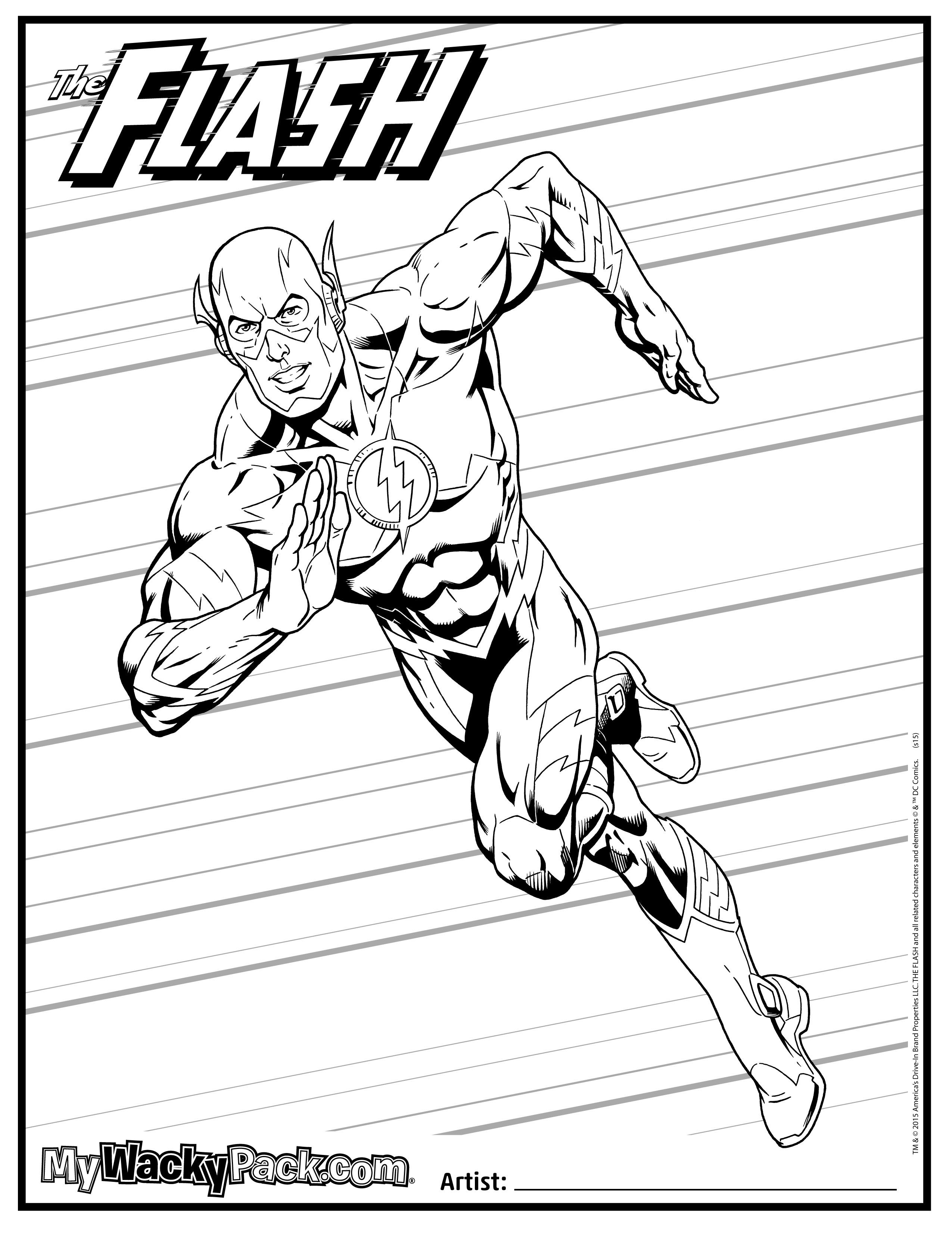 Flash coloring sheet from sonic dc ics marvel n dc coloring sheets